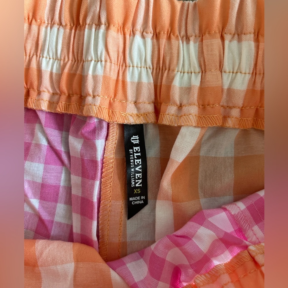 ELEVEN by Venus Williams Pink and Orange Checkered Boxer Shorts w/pockets XS - Picture 5 of 9